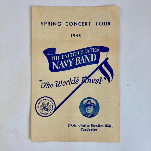 Vintage 1948 United States Navy Band Spring Concert Tour Program USN - Picture 1 of 4